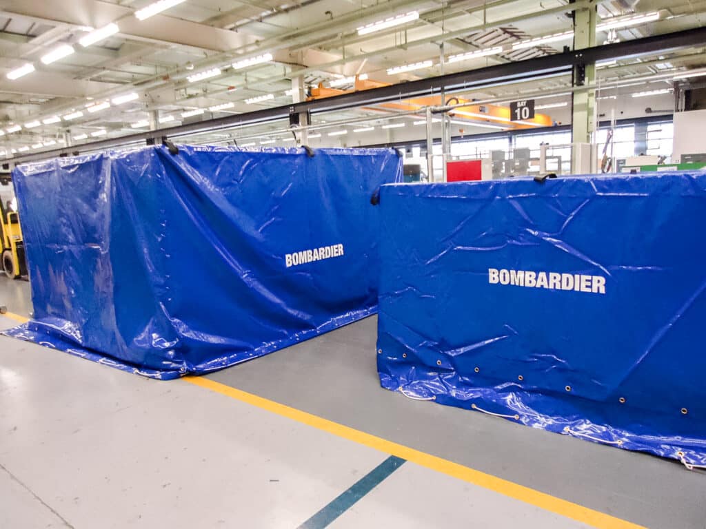 Blue PVC Aviation Storage Covers for Bombardier