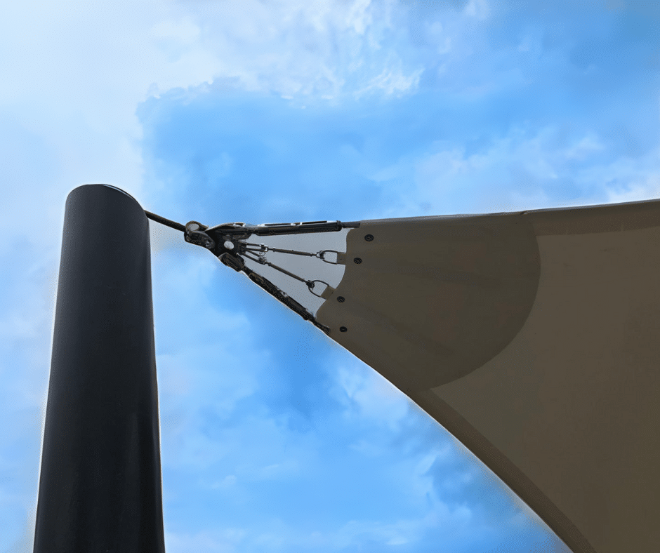 Tensioned Shade Sail Canopy for Portstewart Pavillion 2