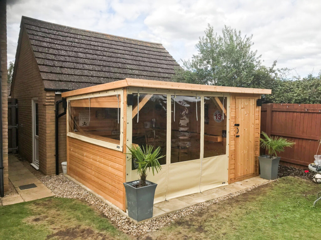 Cream PVC Side Curtains for Gazebo Bar