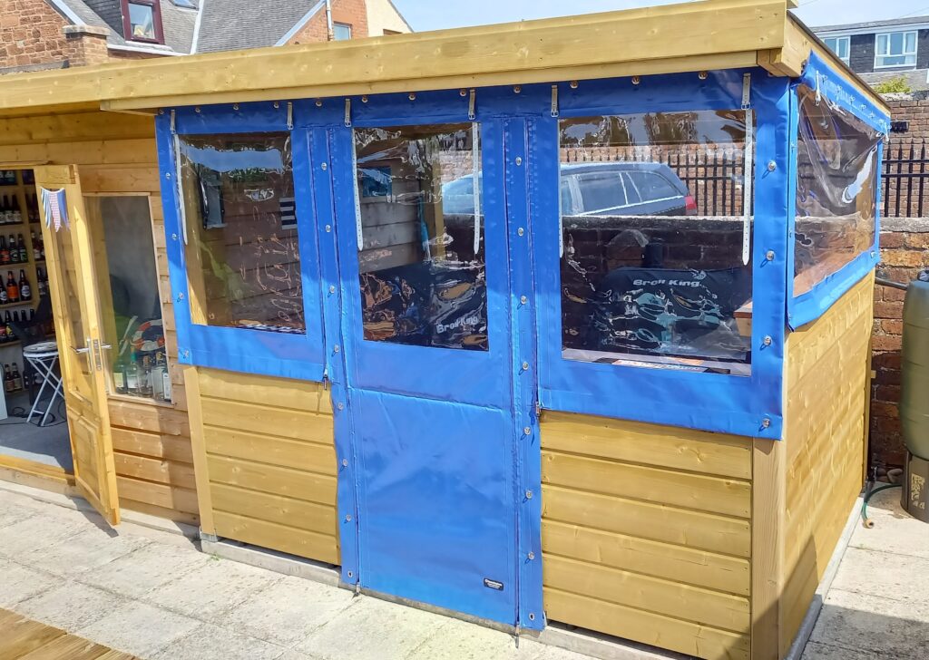 Blue PVC Side Panels for Wooden Garden Shed