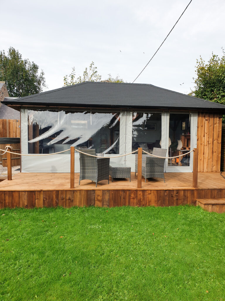 Light Grey Waterproof PVC Side Panels for Garden Room