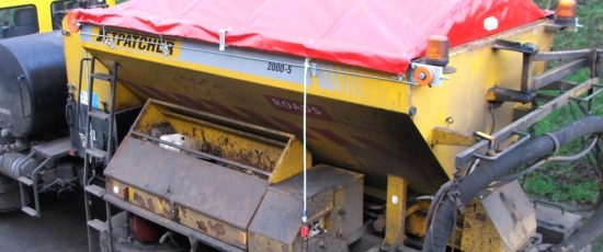 Red Rollover Cover for Department of Infrastructure Gritter 1